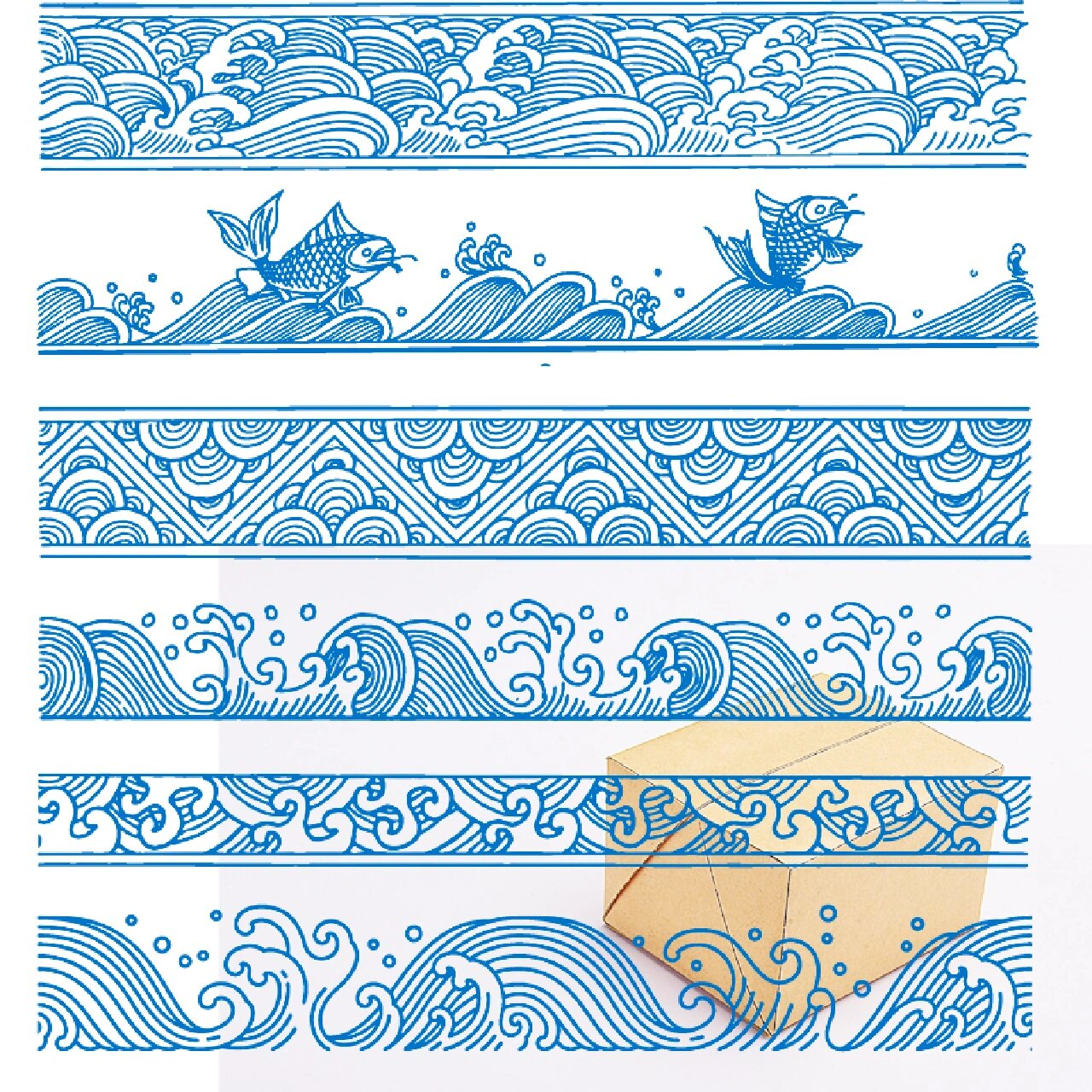 波浪海浪海水纹样图形图案线描线稿矢量包装辅助图形插画ai素材 #设计