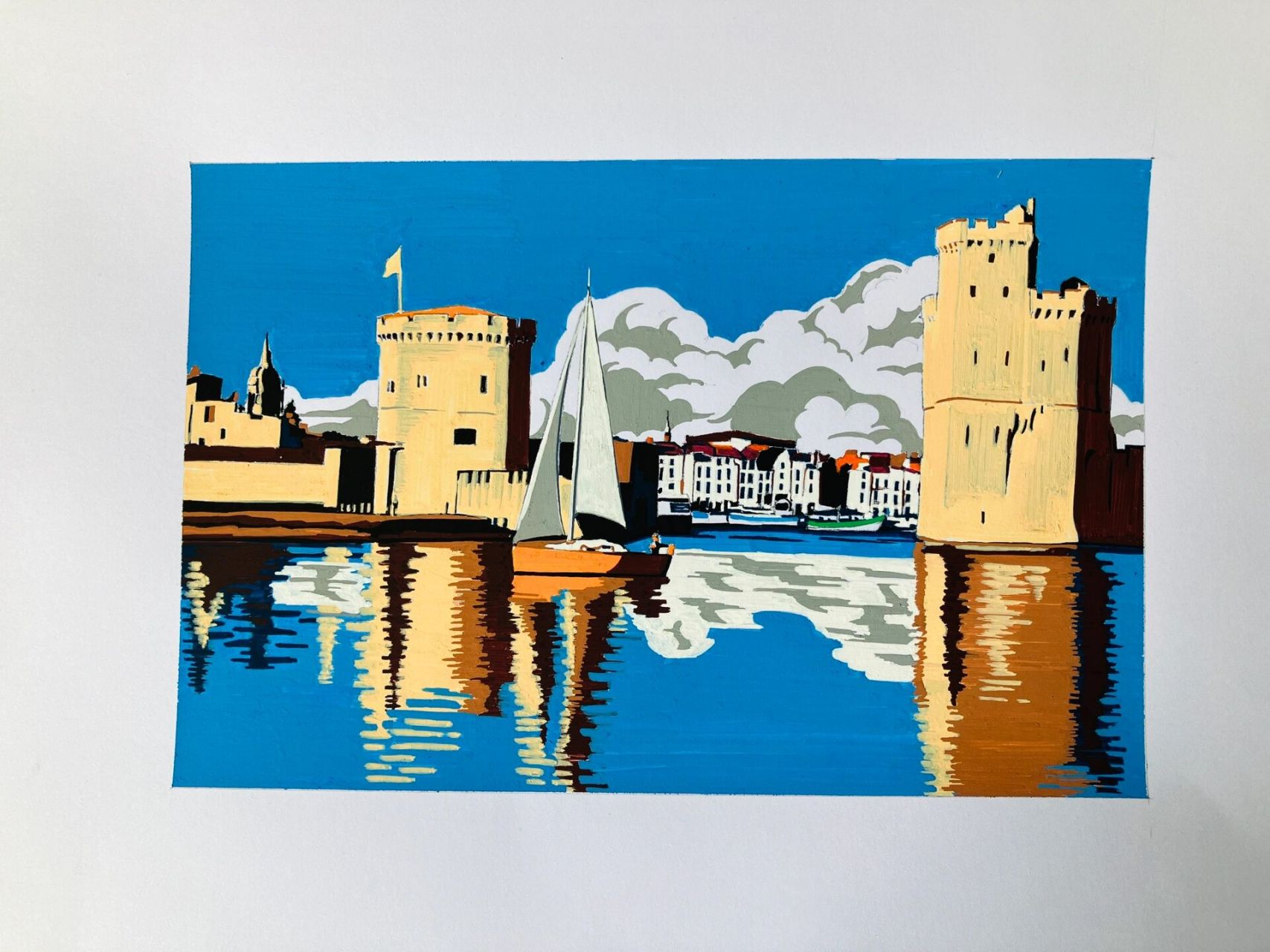 丙烯马克笔练习(含色卡) 这是我住的城市拉罗歇尔(la rochelle),这两