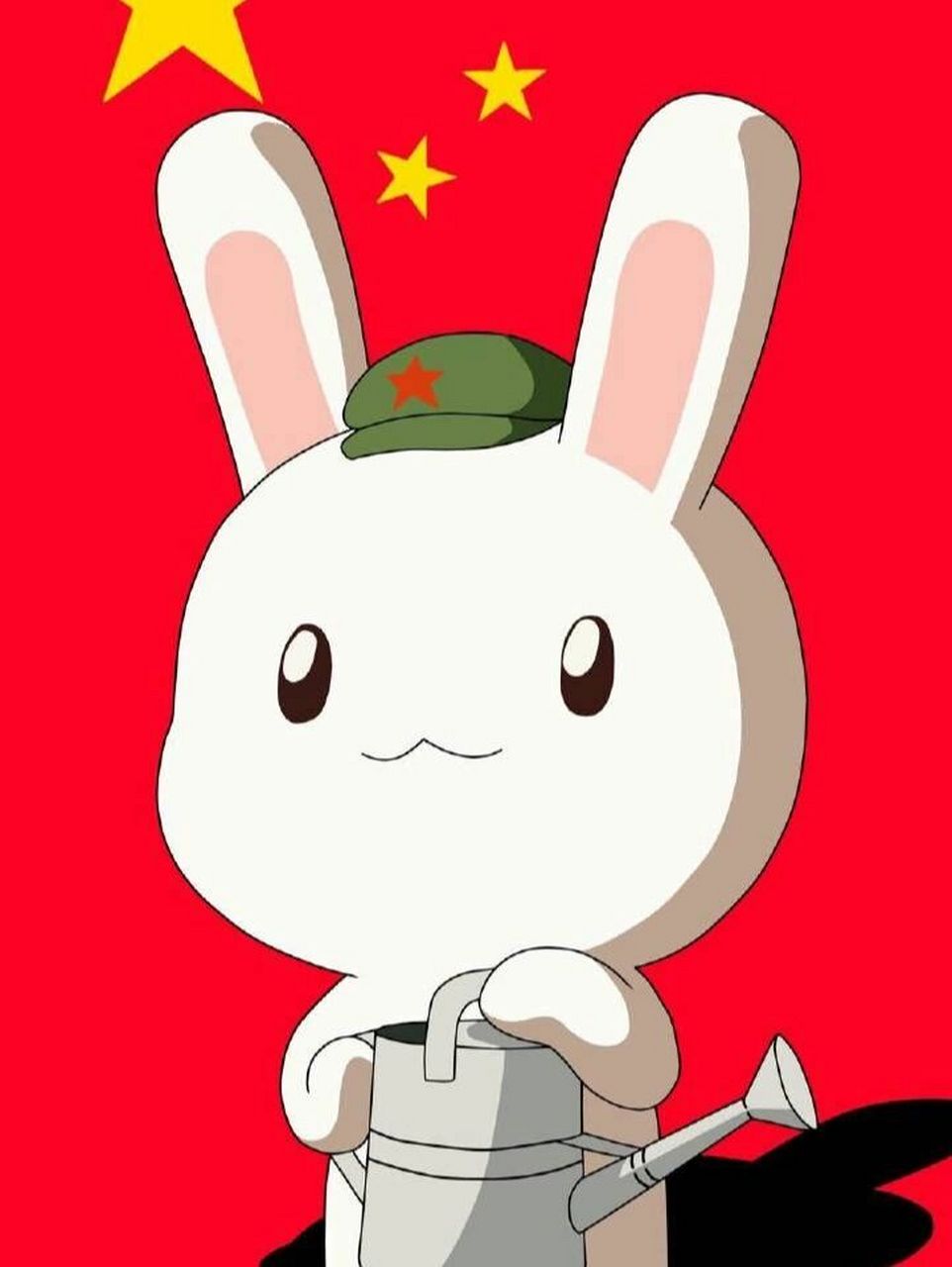 那兔壁纸  红旗下的兔子