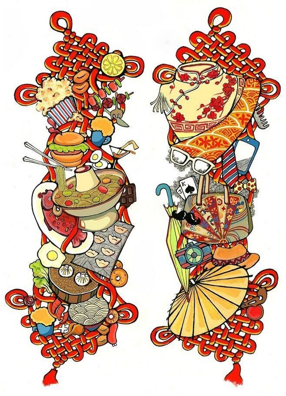 中国特色为主题的色彩装饰画分享 艺术设计考研