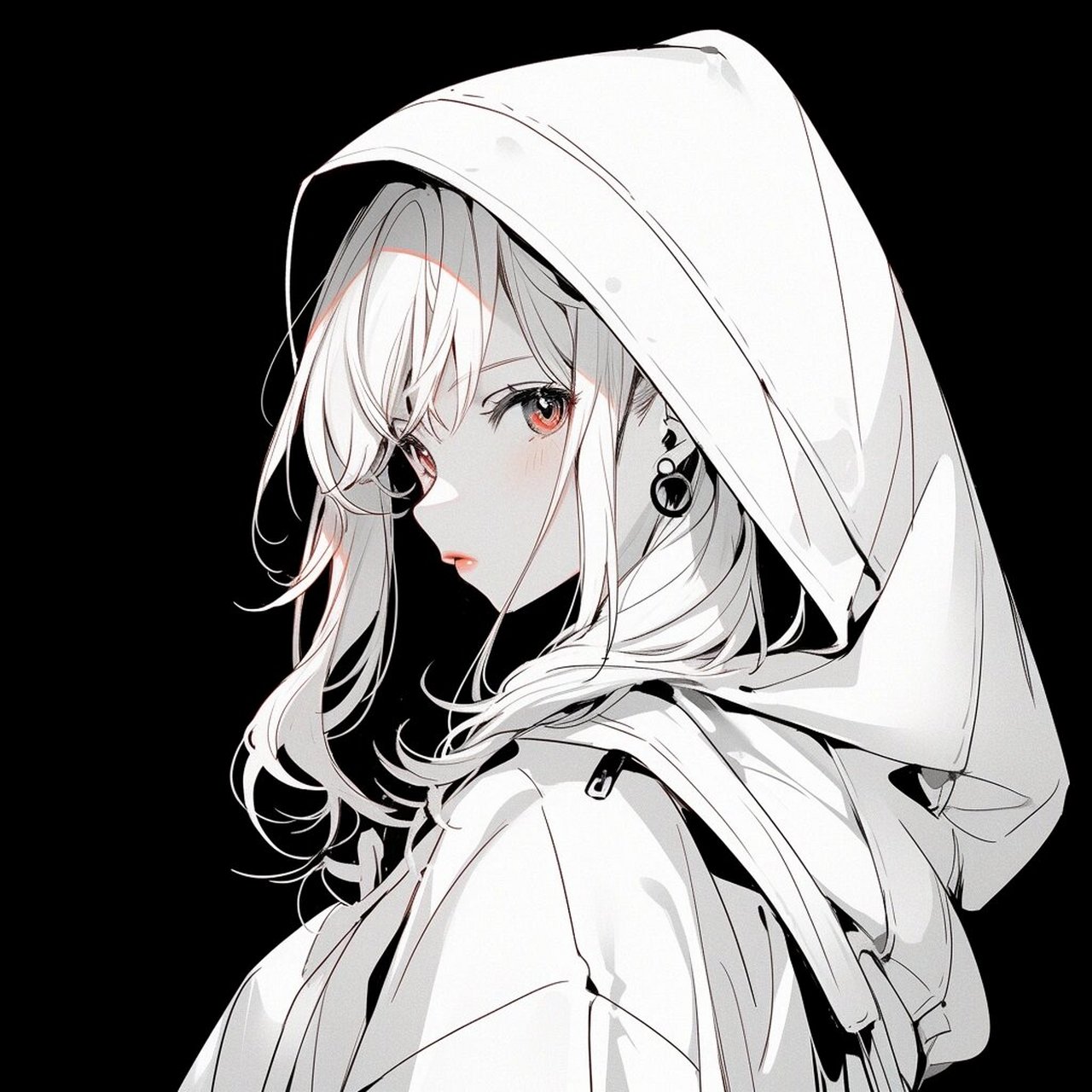 白色帽子女生头像