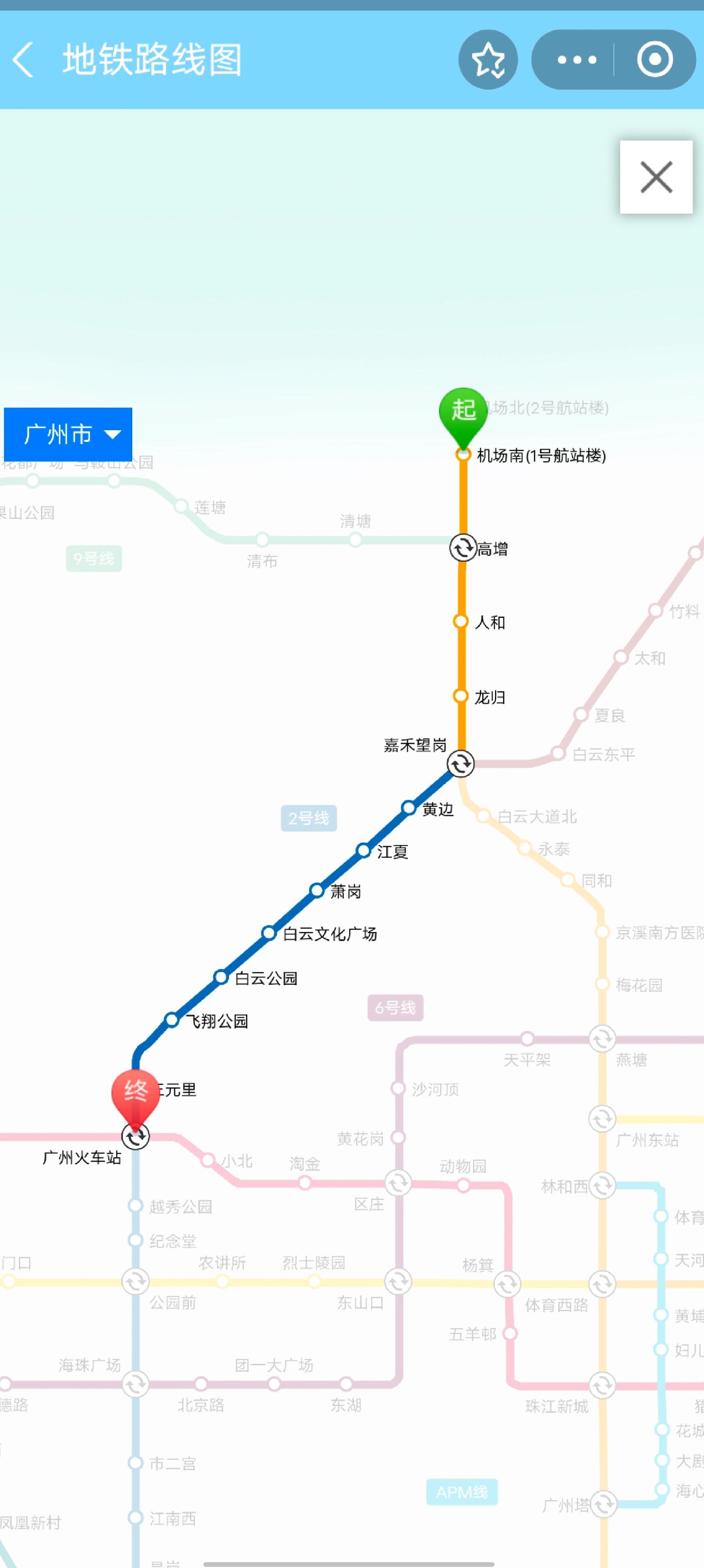 嘉禾望岗2号线线路图图片