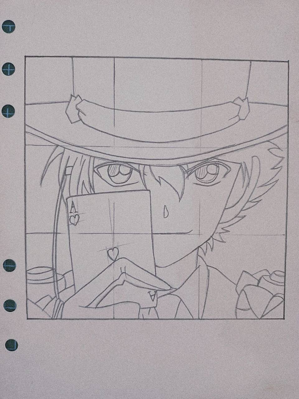 手把手教你画怪盗基德 画毁了,有点想撕画