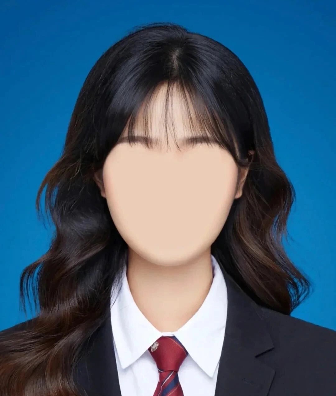 蓝底证件照简约大气上档次模板可自取无偿修 足不出户就可以拥有一张