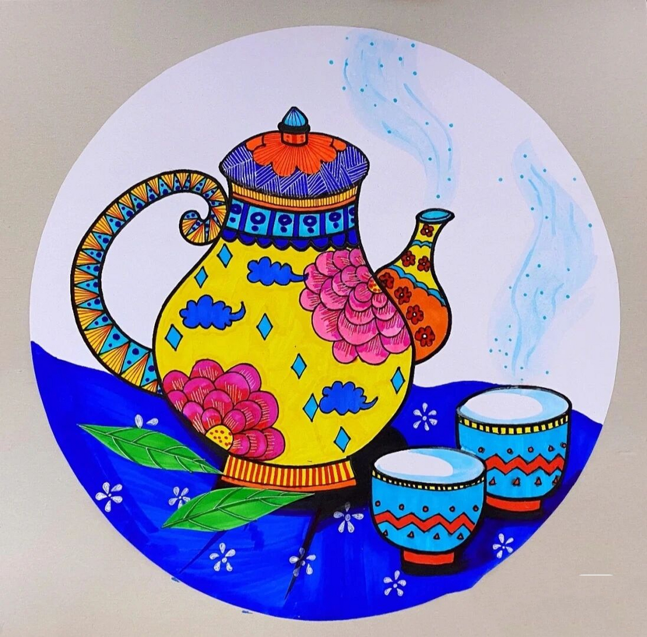 创意茶壶美术图片