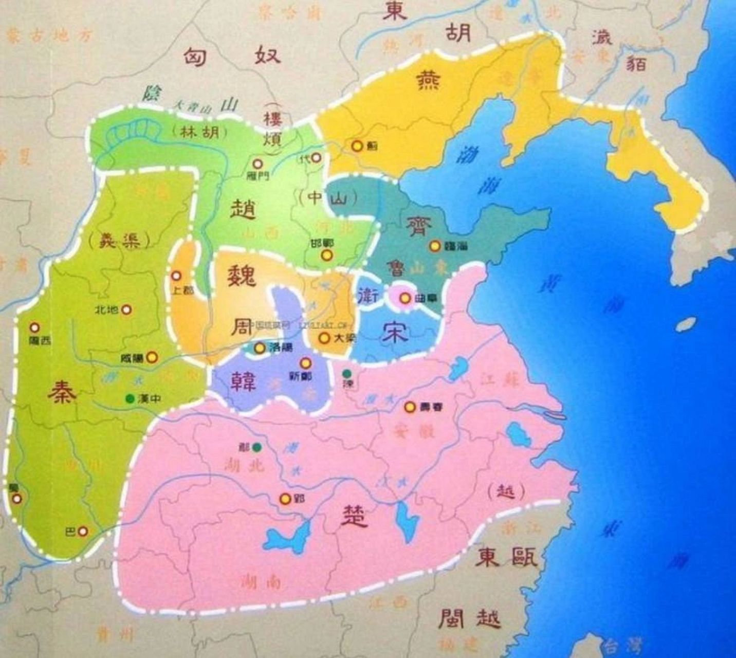 春秋韩国位置图片