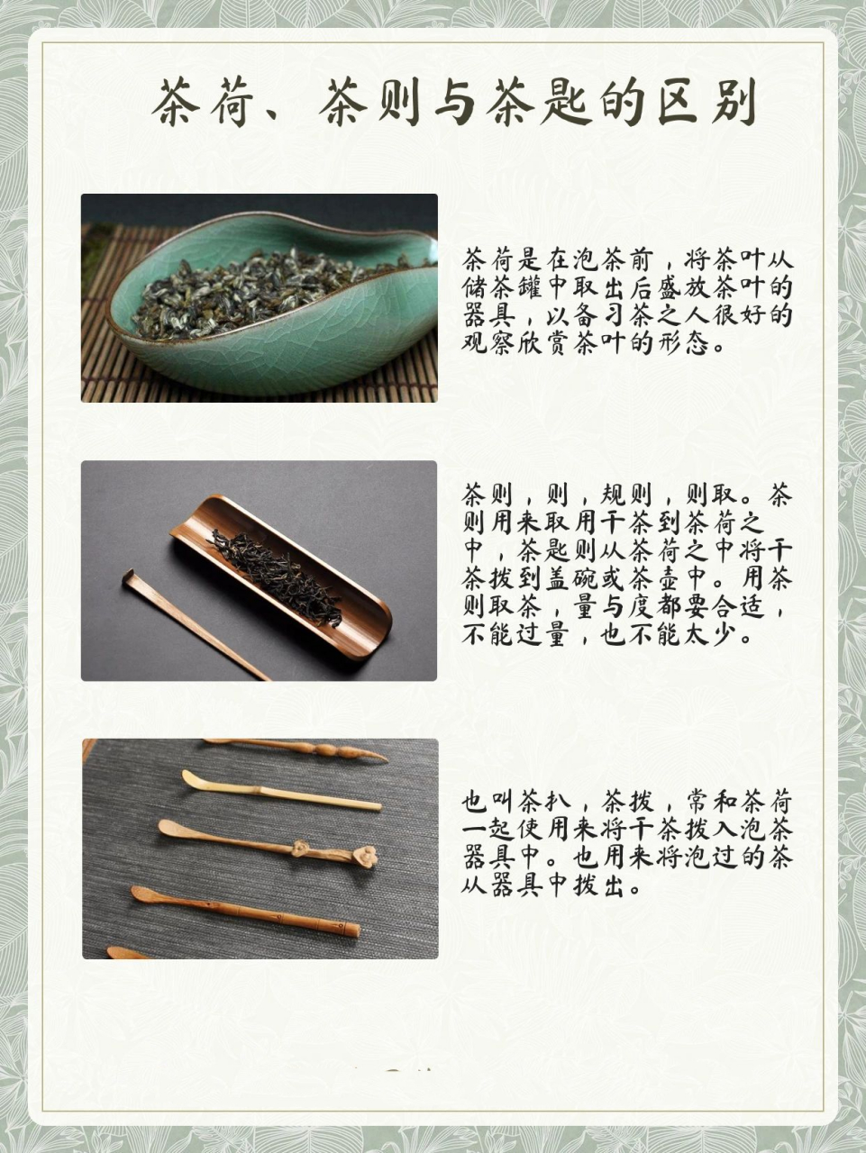 一图get 茶荷 茶则 茶匙的区别!