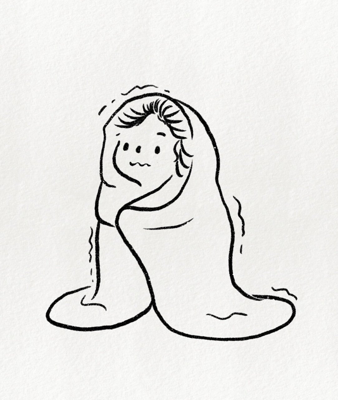 可爱简笔画教程:人心不能温暖你的 被子可以