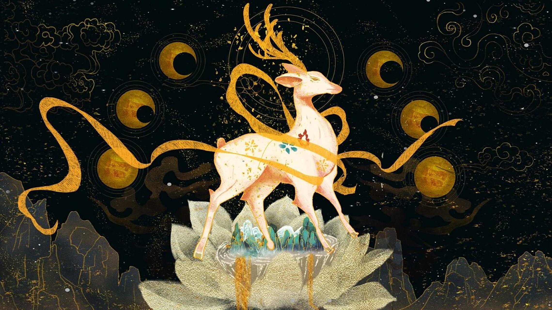 敦煌系列:九色鹿01 相传,很久很久以前,在荒无人烟的戈壁滩上,波斯