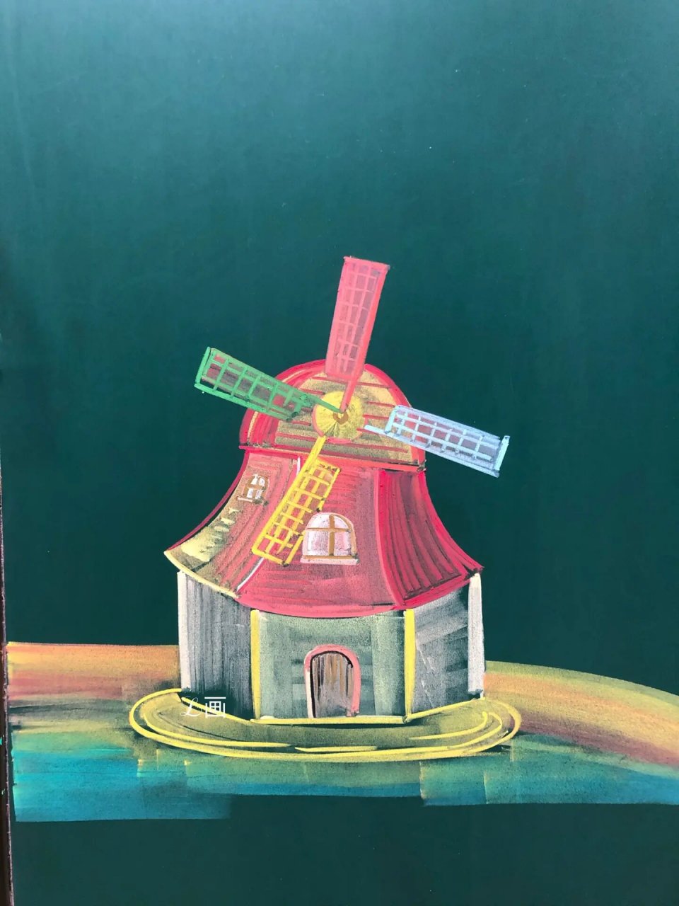 粉笔画一黑板报边框 大风车 9215止搬运,临摹可,发表请标明出处