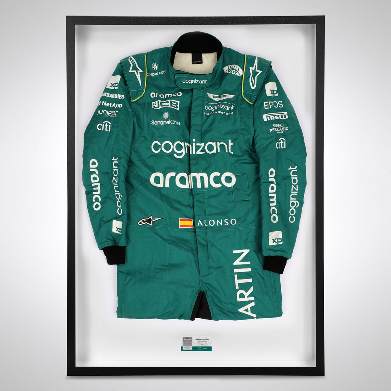 【f1 authentics】费尔南多·阿隆索2023年沙特站比赛用赛车服  车迷