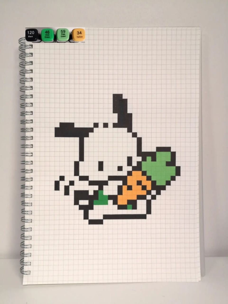 像素画:帕恰狗09 小帕最可爱了 网格本:b5 #拼豆# #帕恰狗# #像素画