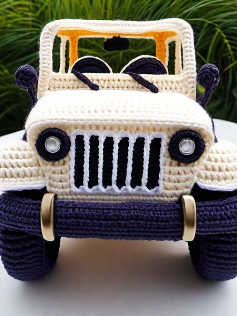 钩针版吉普小汽车 全都是ai设计的哦 需要复刻出图解90 奈何时间