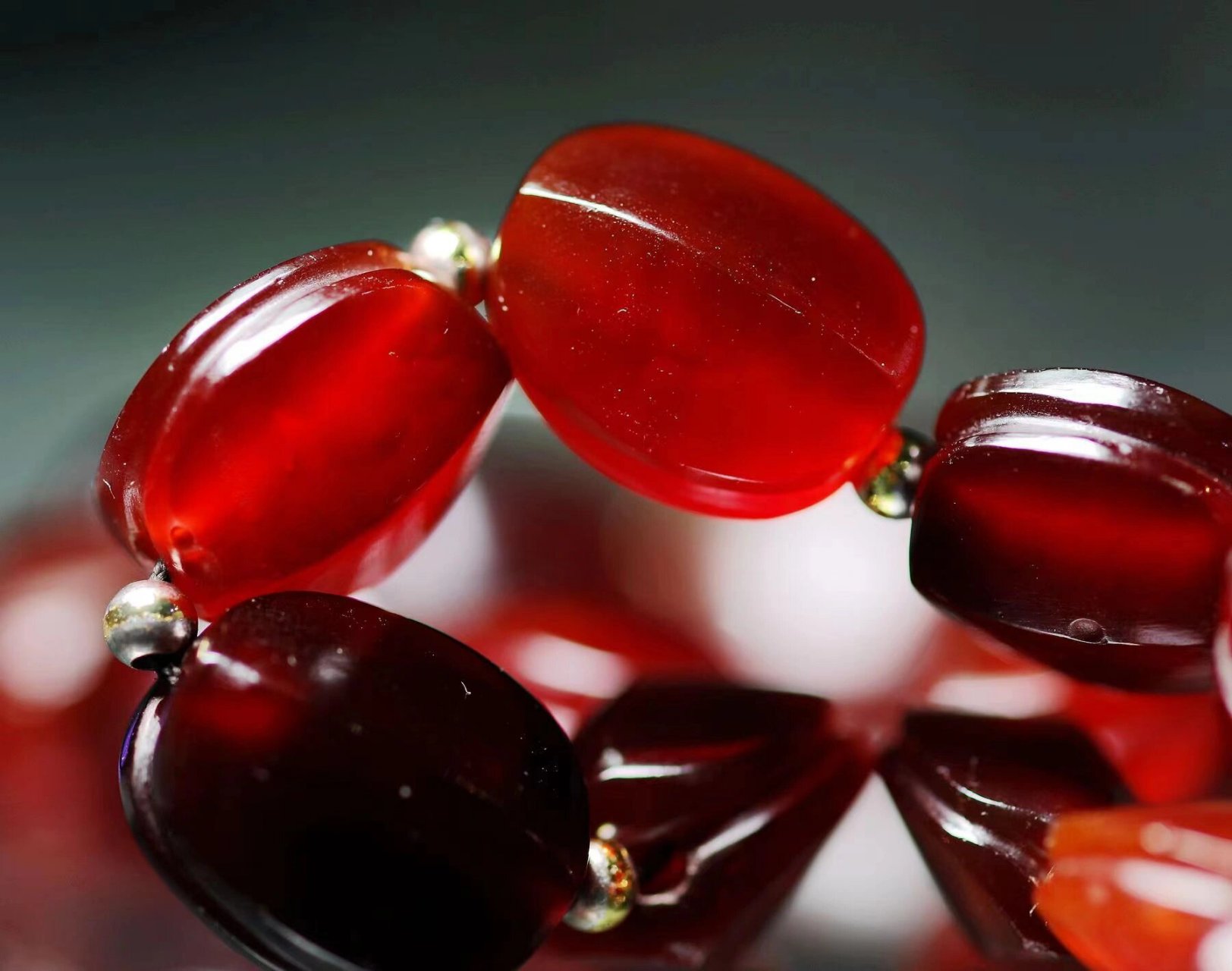 色泽红润玛瑙龟背珠