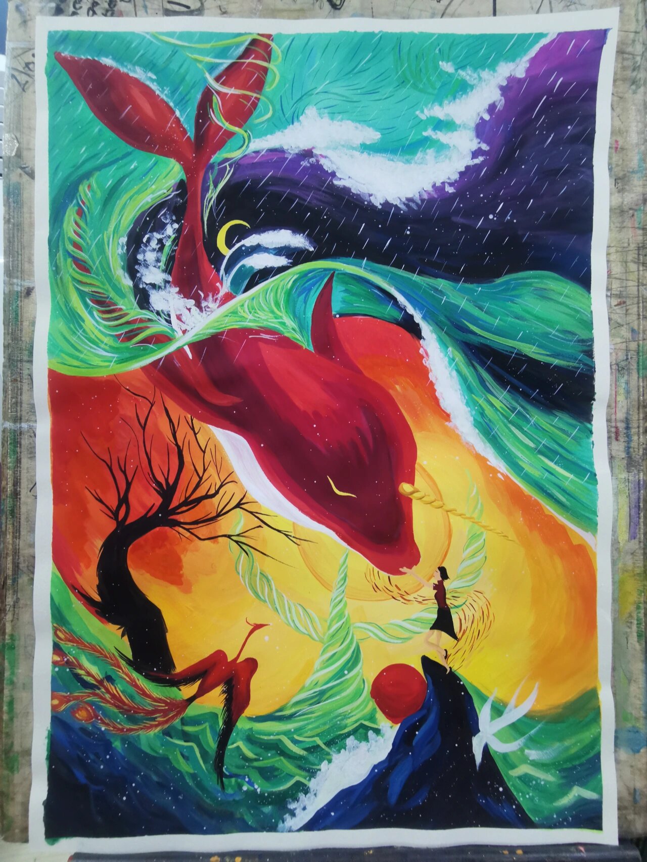 《大鱼海棠》临摹水粉画2k