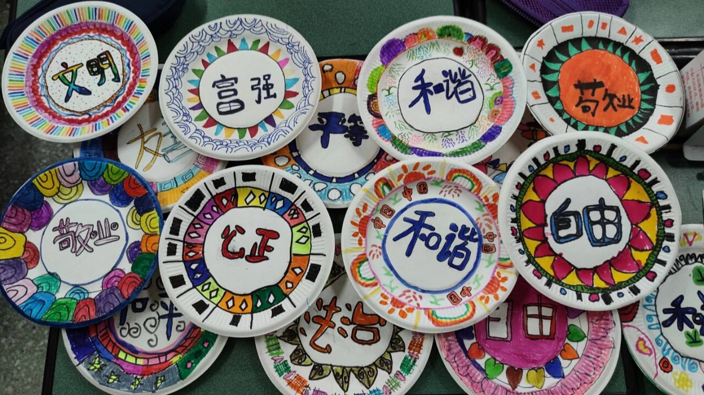 一年级学生作业分享～纸盘画 #儿童画# #简笔画# #一年级# #一年级