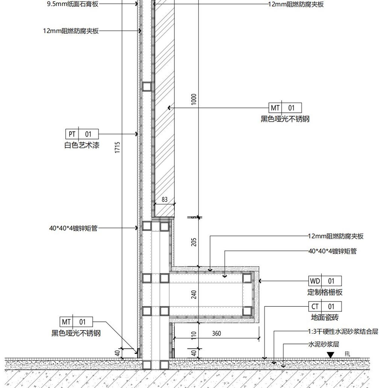 电视墙剖面 ···020202020202020202