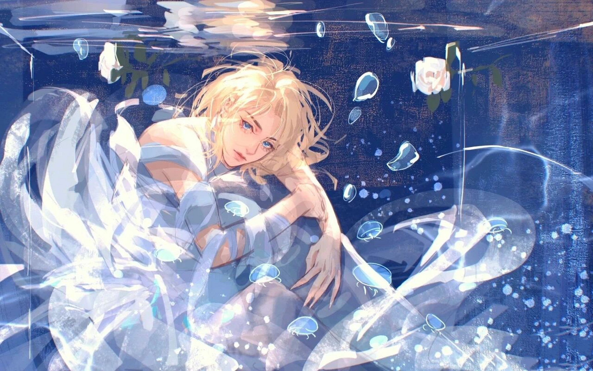 兰波手绘□"人鱼陷落"---可爱兰波 不喜忽说