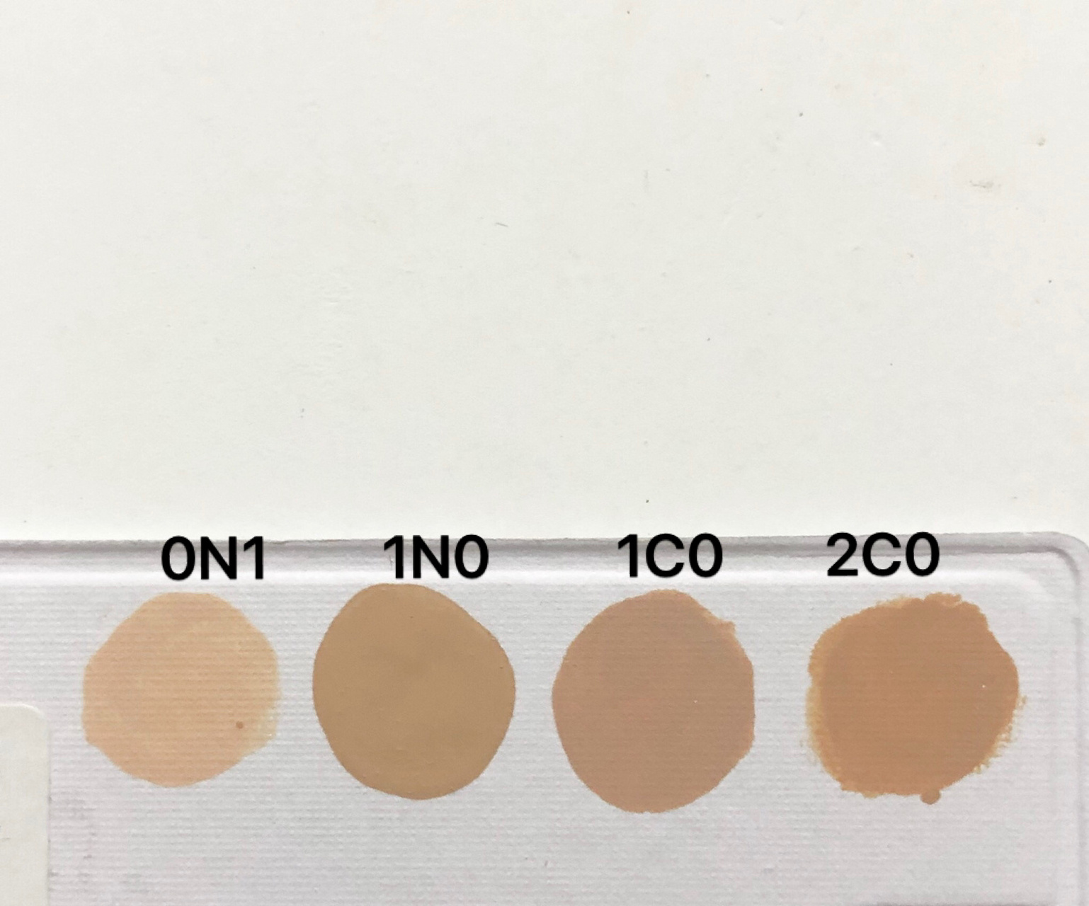 雅诗兰黛dw粉底液最白色试色1c0,1n0,2c0 dw色号好多呀,我试了六个色