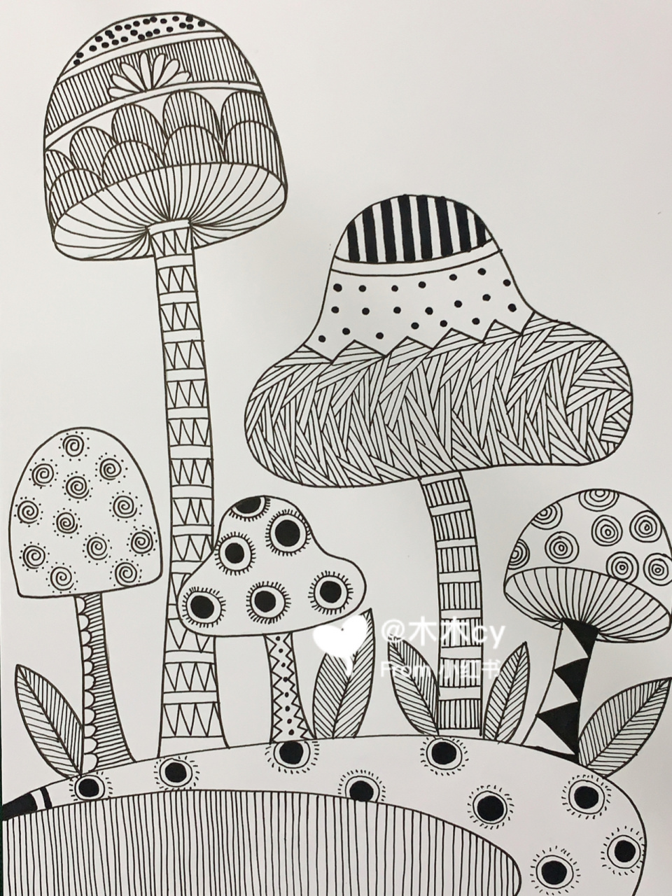 线描蘑菇96