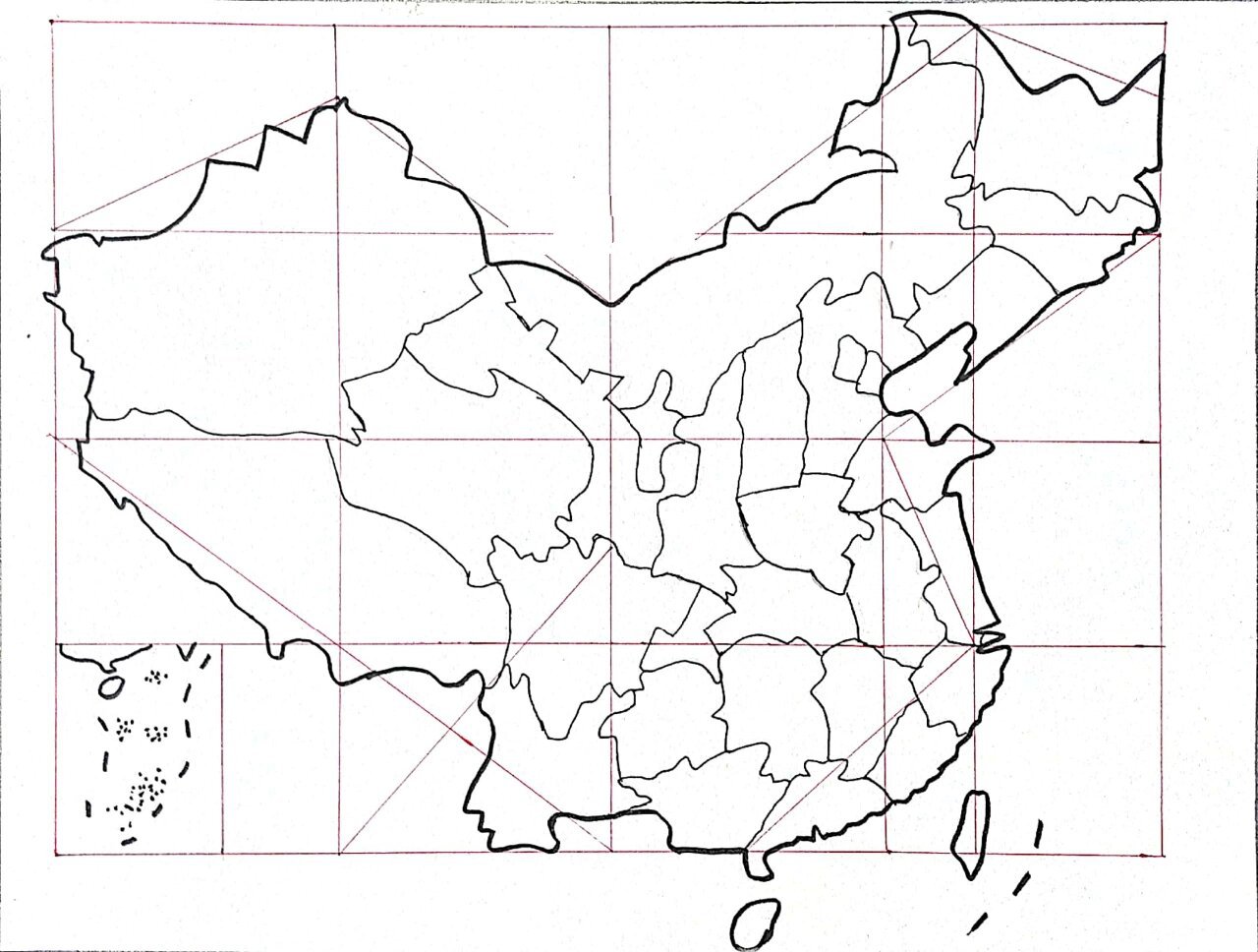 手绘地图 中国行政区分布图画法