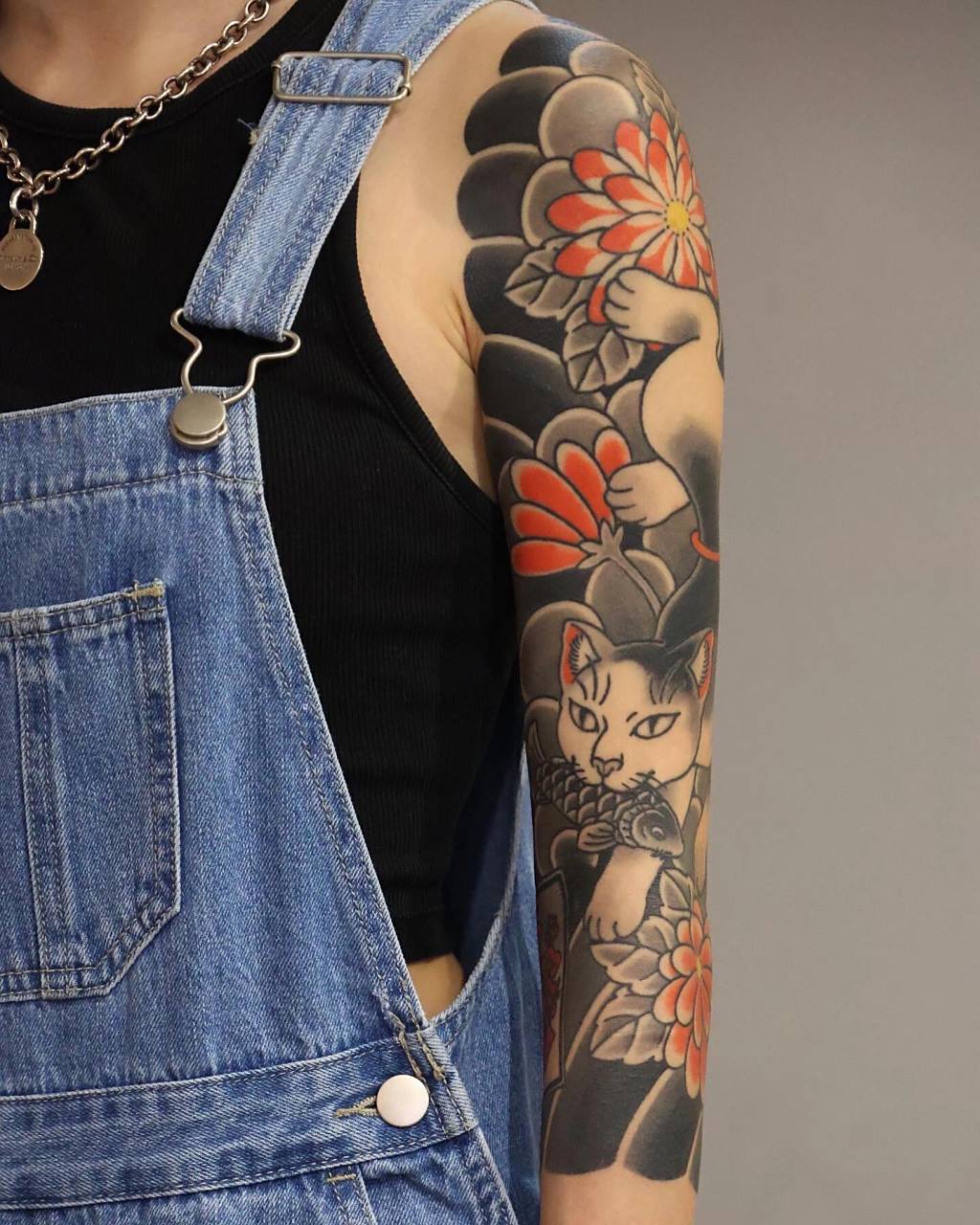 适合女生的老传统花臂 女孩子纹老传统也可以很帅