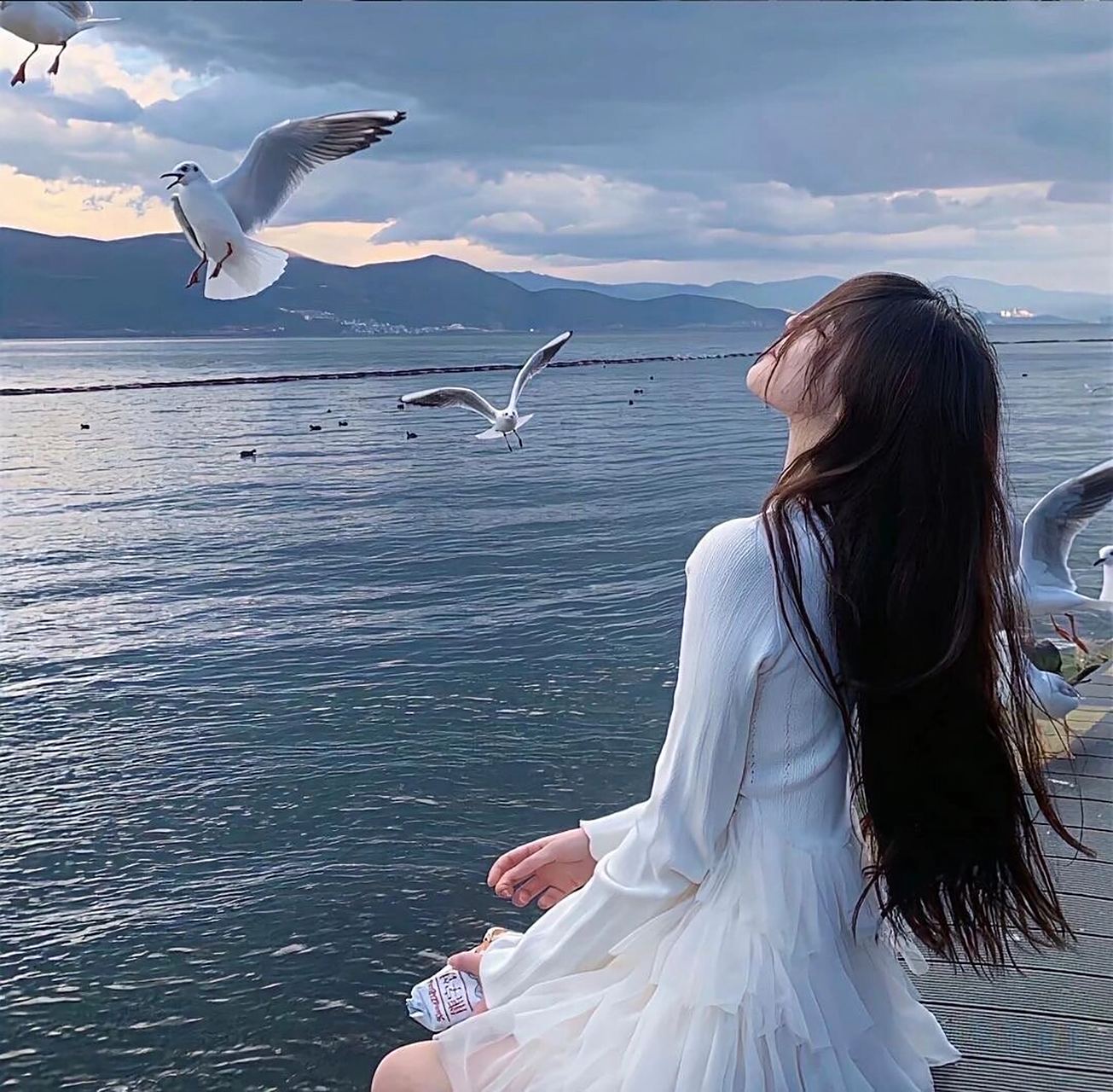 女生氛围感头像 日落 海边 头像 高级氛围感满满