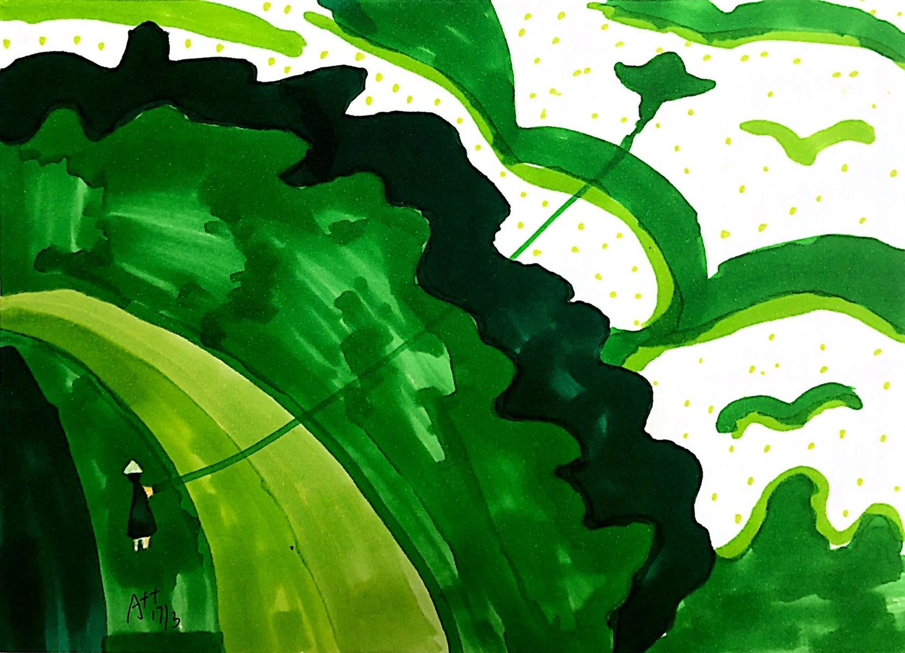 岭南版美术五年级下《用线条,色彩画感觉》 岭南版小学美术五年级下册