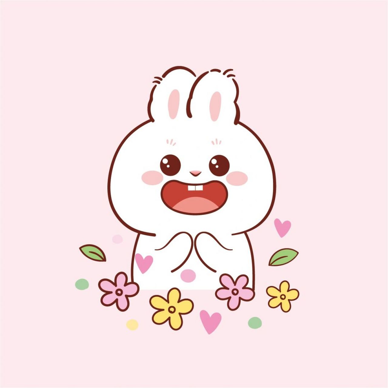 兔表情包卡通可爱兔年吉祥物文创 表情包可搜索兔子萌获取 谢谢喜欢