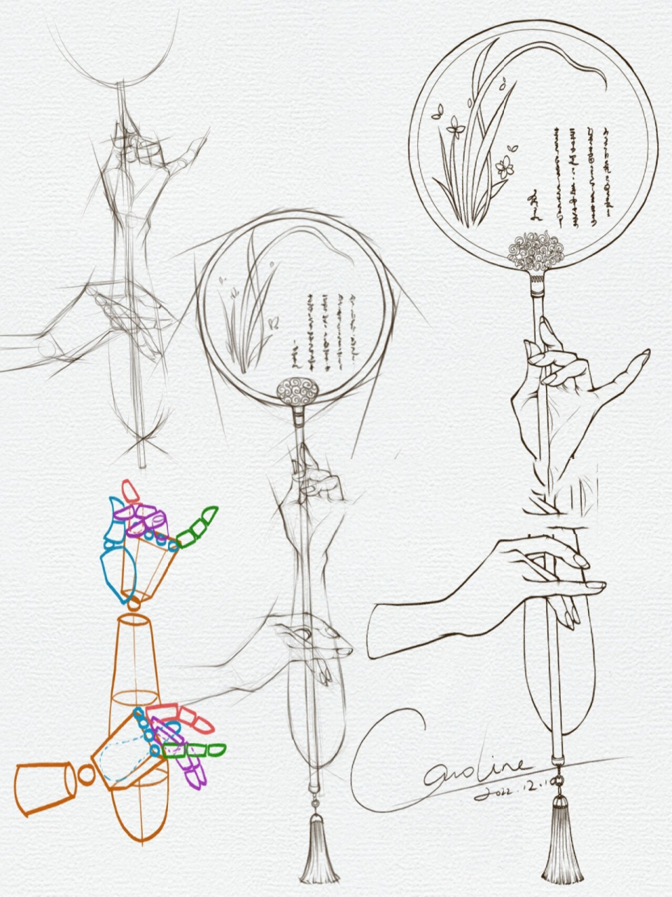 手部动态画法/古风兰花指/拈花指 今天分享一款古风的手势,这个手是