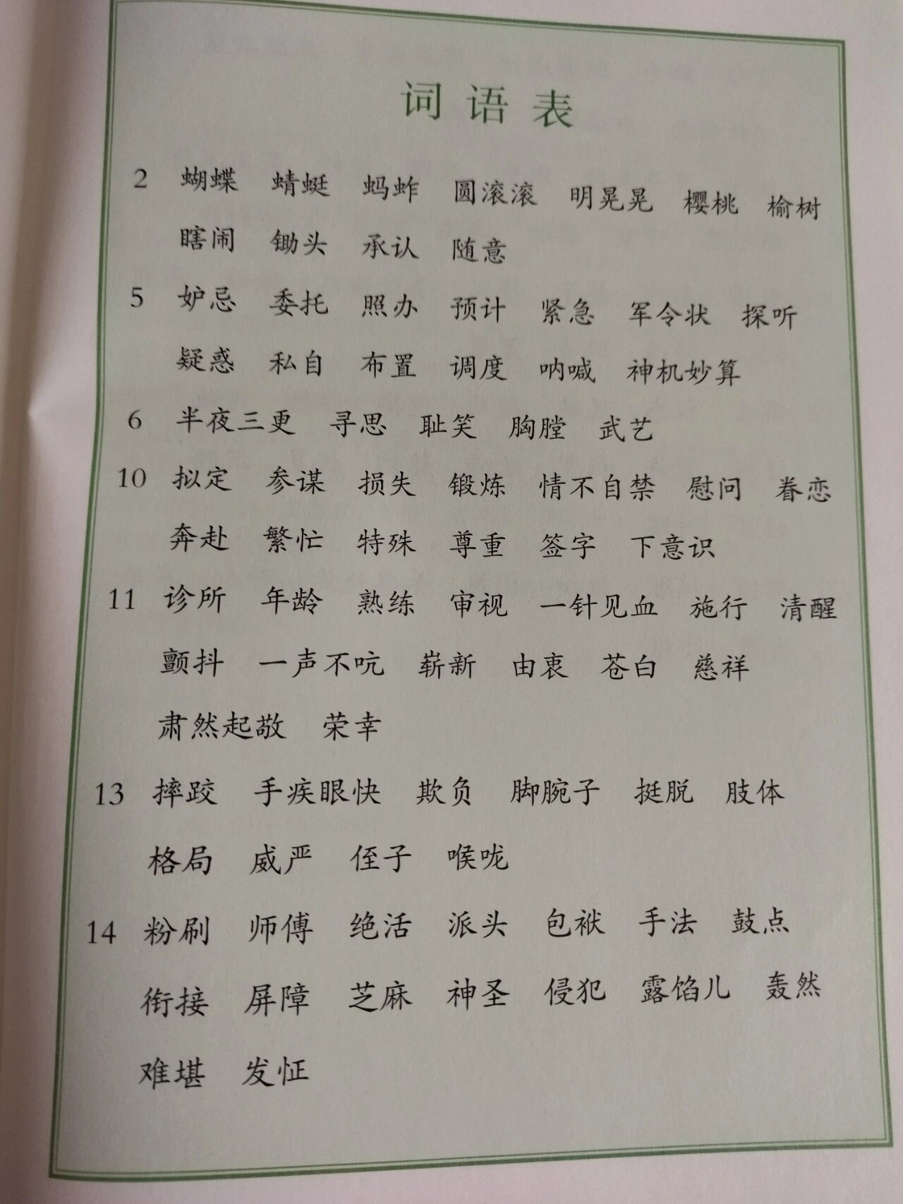 五年级下册词语表!