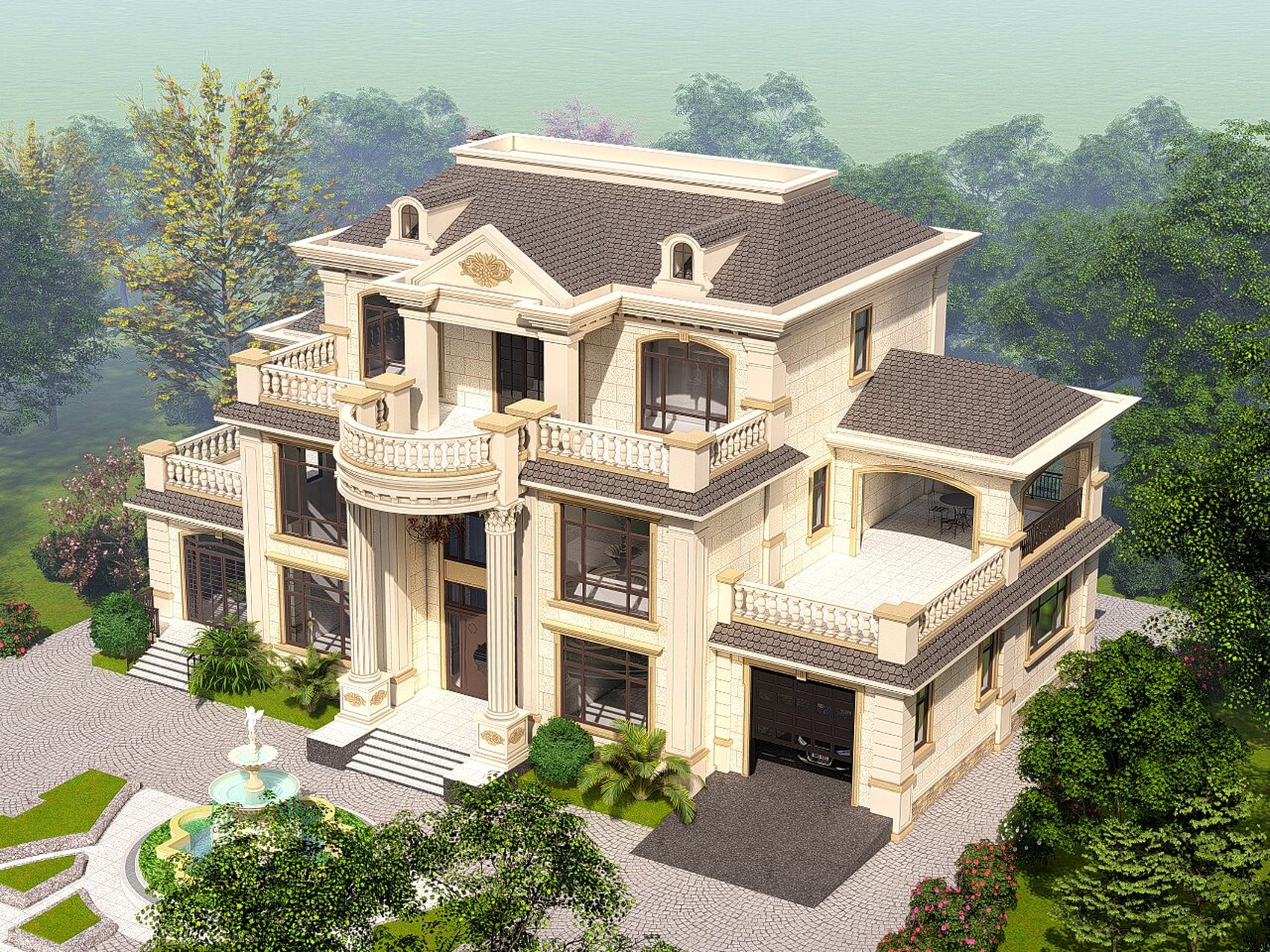 大面宽多功能三层法式别墅(附平面图) 项目概况: 项目地址:湖北十堰