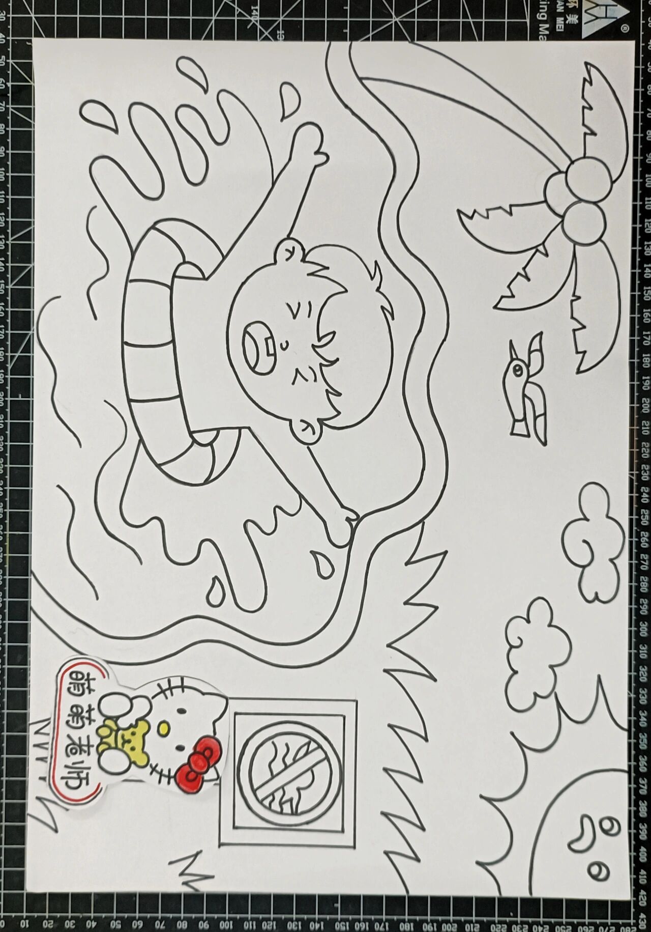 防溺水主题儿童画
