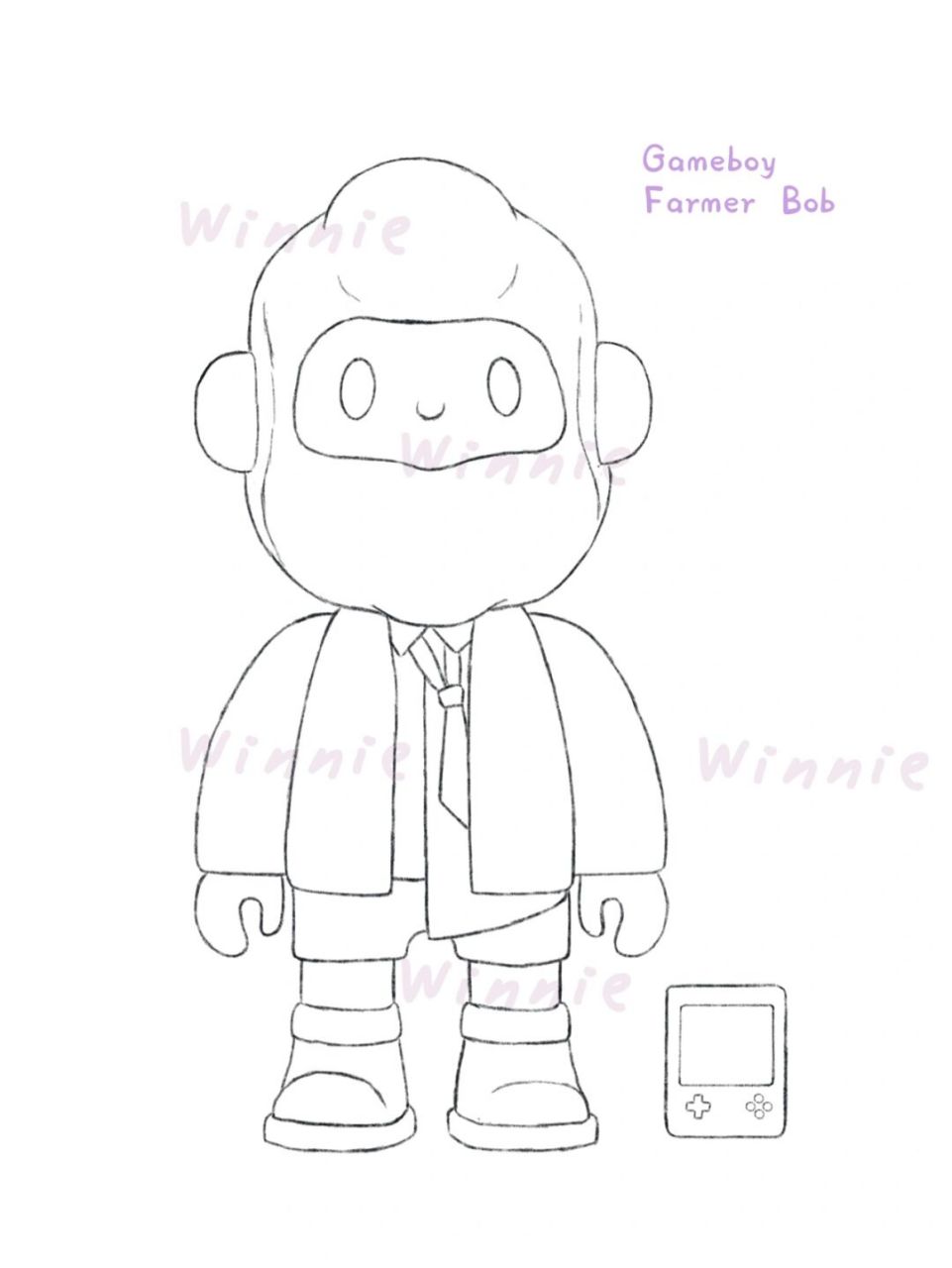 【手绘彩铅盲盒】bob四代热款掌机玩家/附线稿 今天画的是farmer bob