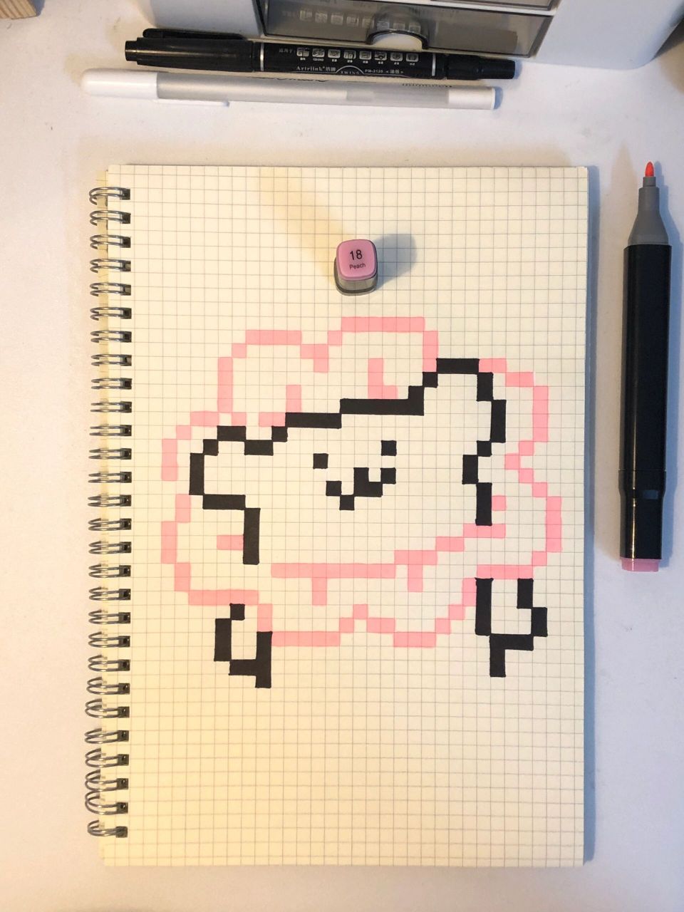 幅像素画第94期:情侣版线条小狗9498 来个合集哦～ 规格:b5方格本