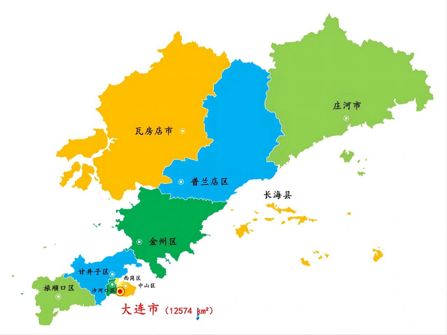 辽宁·大连市景区景点164个3/4 下辖: 7个市辖区:中山区,西岗区