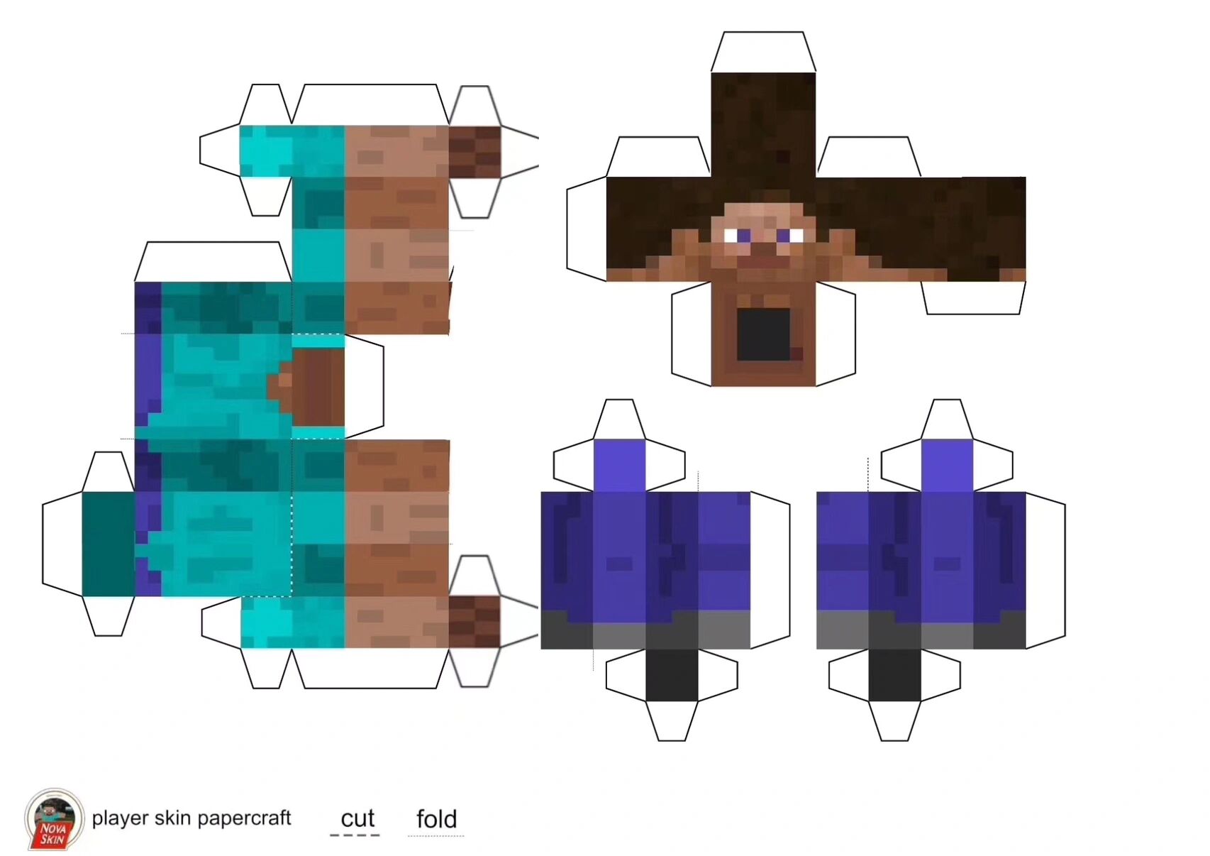 minecraft史蒂夫皮肤展开图@尘曦飞羽的动态