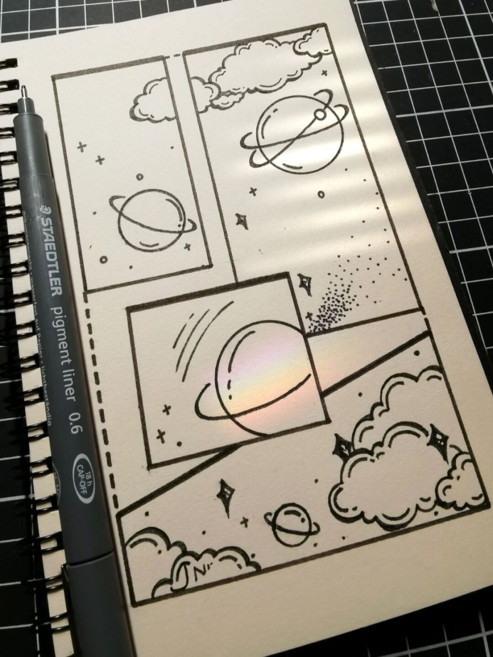 零8715 基础简笔画—浪漫星空【附过程图】 星空之所以美丽 就是