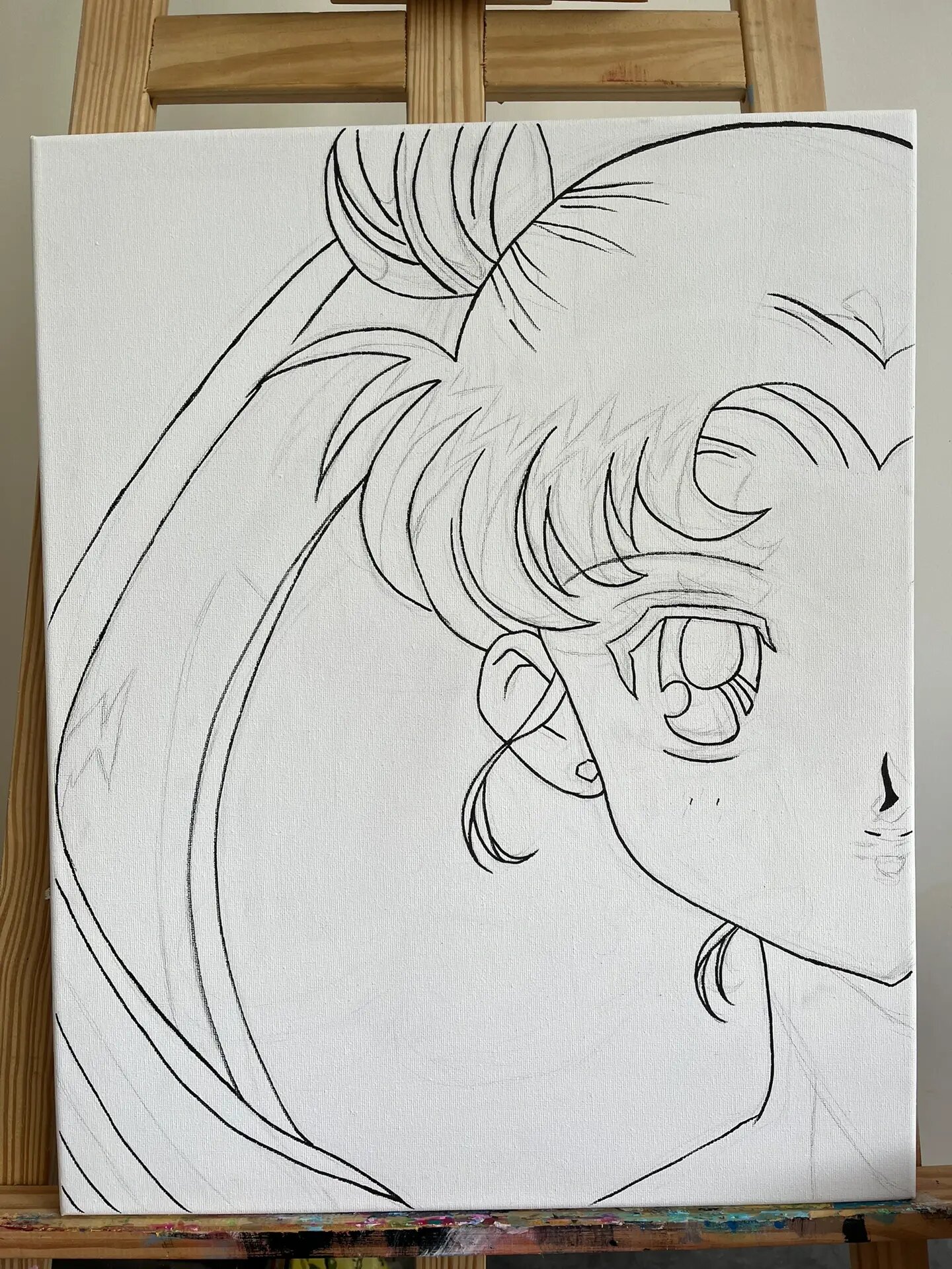 丙烯画|美少女战士93月野兔 附绘画过程图