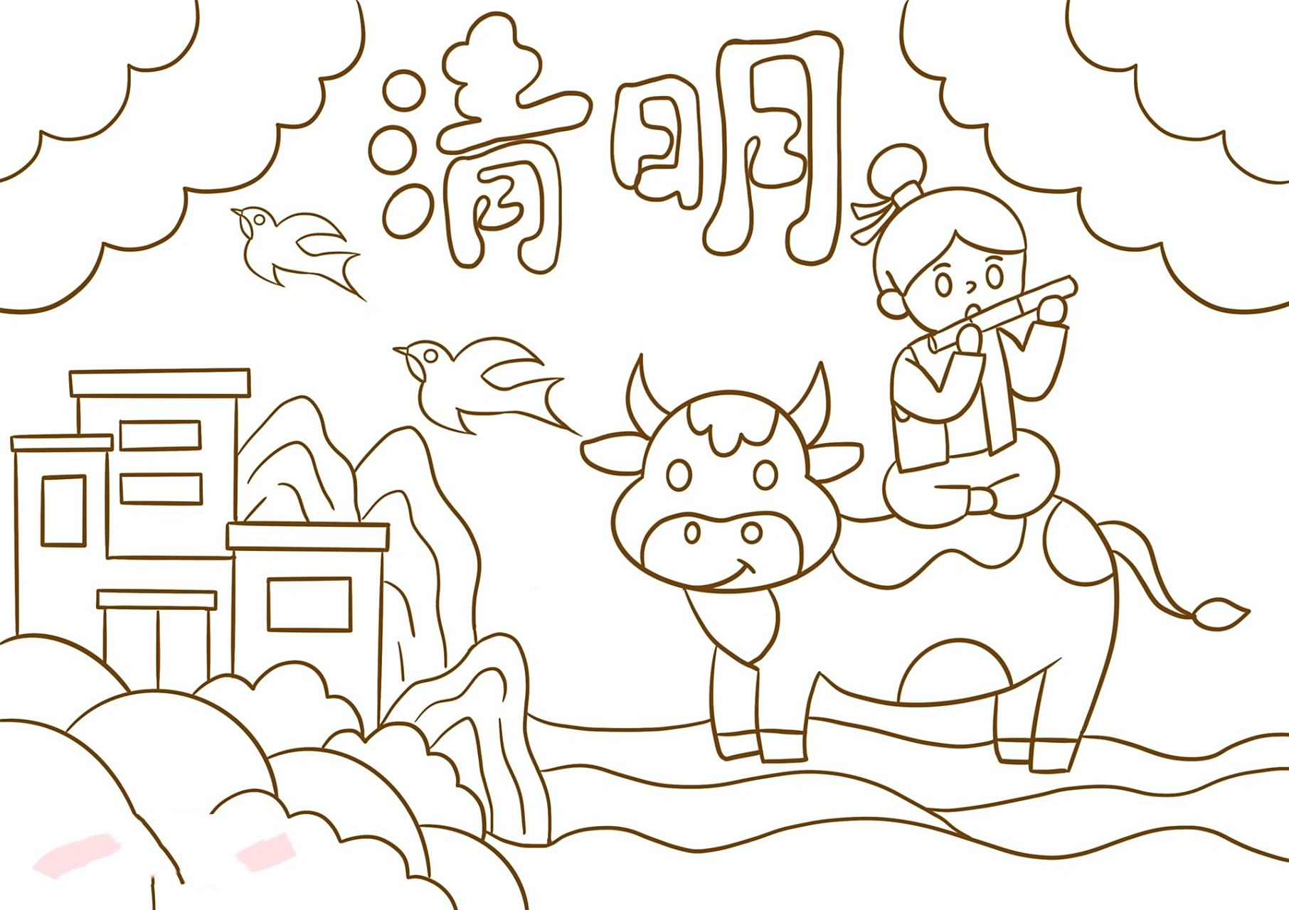 清明节主题画,诗配画  9215搬运9215商用 9315临摹用于