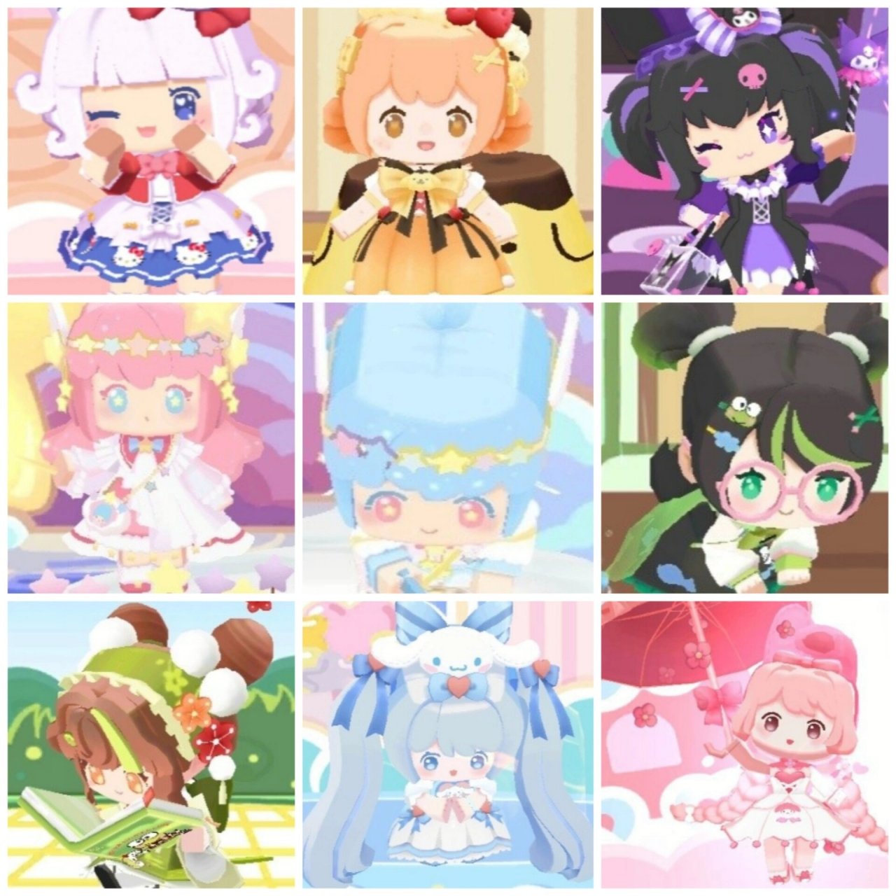 迷你世界的所有女皮大集合啦!