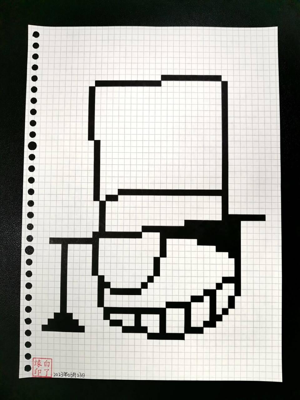 像素画 怪盗基德 临摹非原创 a4网格本 5mm格子 43701536 #像素画