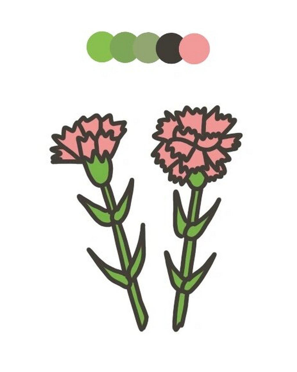 95手绘教程|如何画康乃馨?