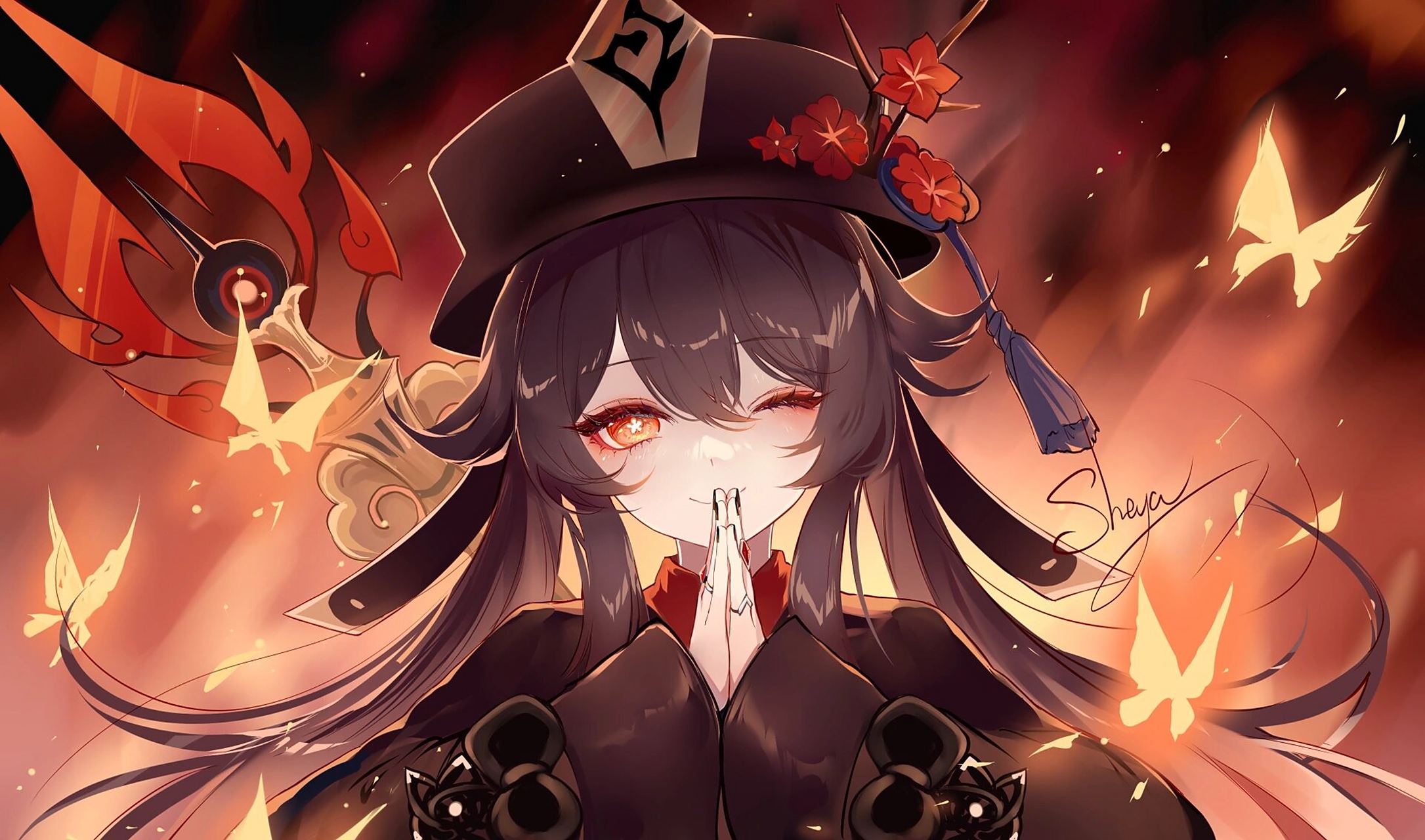 原神胡桃壁纸/头像2 好久没发单个角色的图了懒得找啦啦啦 侵删可投搞