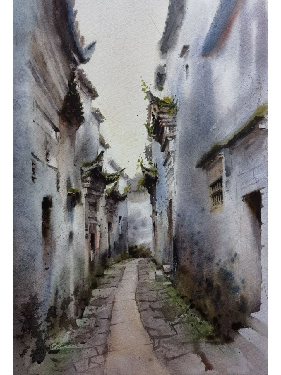 水彩风景《古韵徽州》