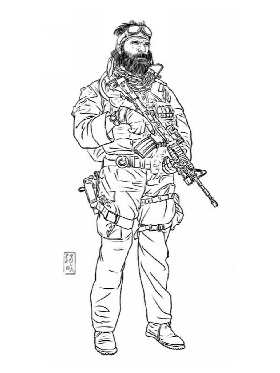 《特种部队2》钢笔白描 线描 速写