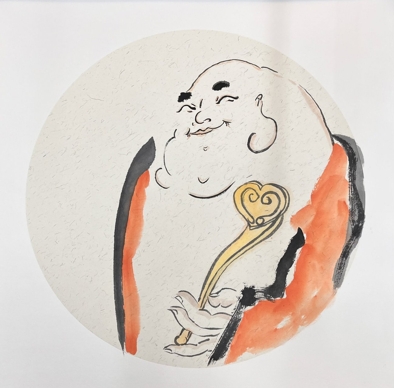 如意笑佛～(内有步骤) #画画的日常# #笔记灵感# #创意# #国画# #绘画