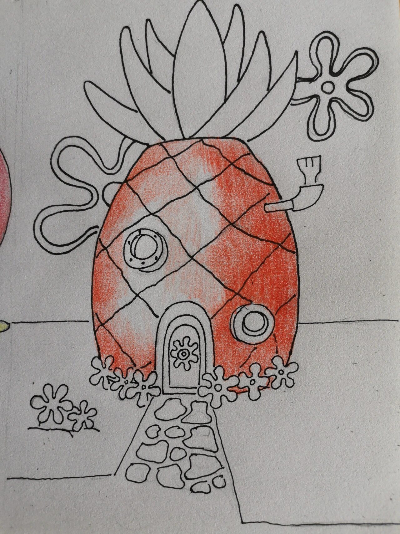 简笔画(13)一起来画菠萝屋