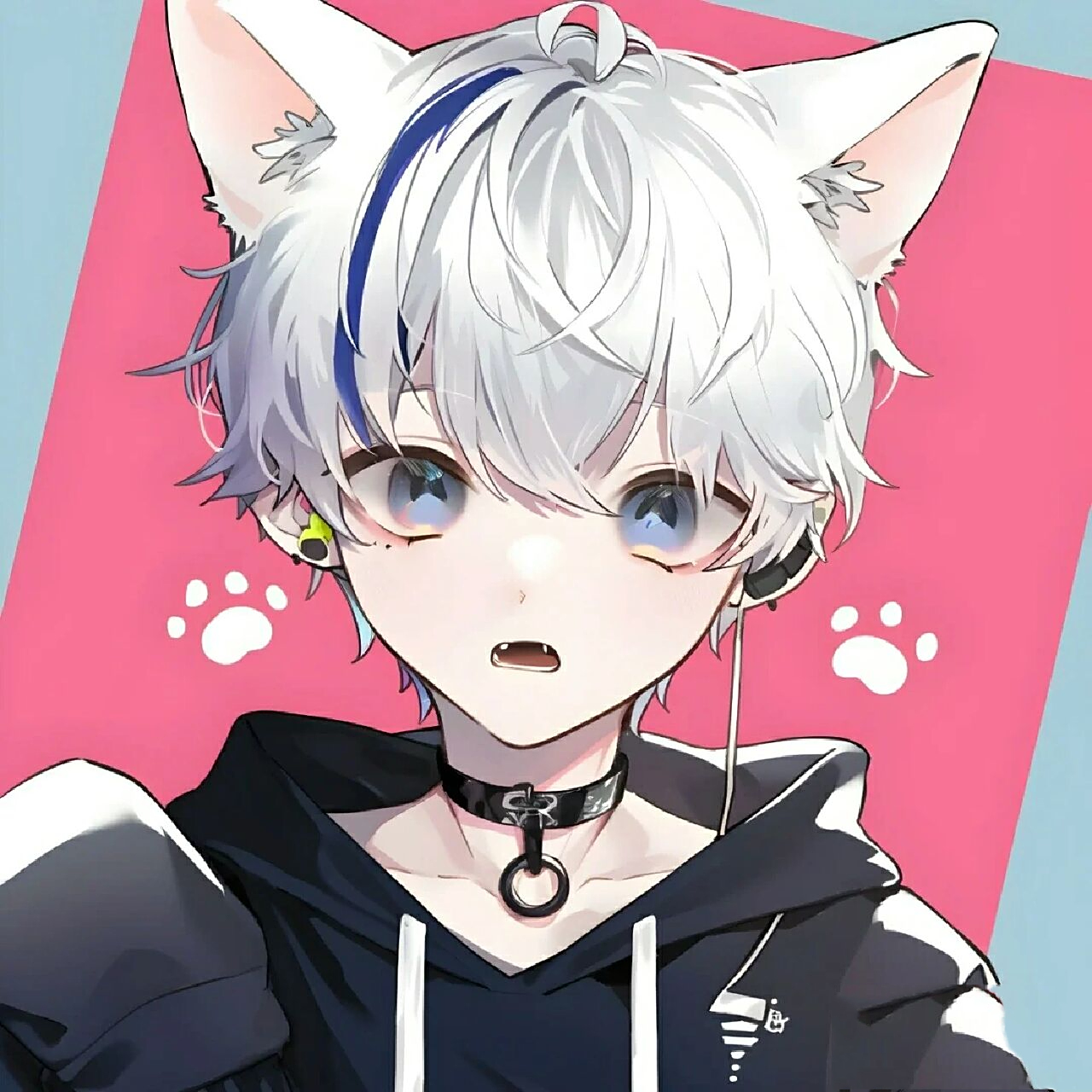 二次元白狐狸少年头像.自行拿图.