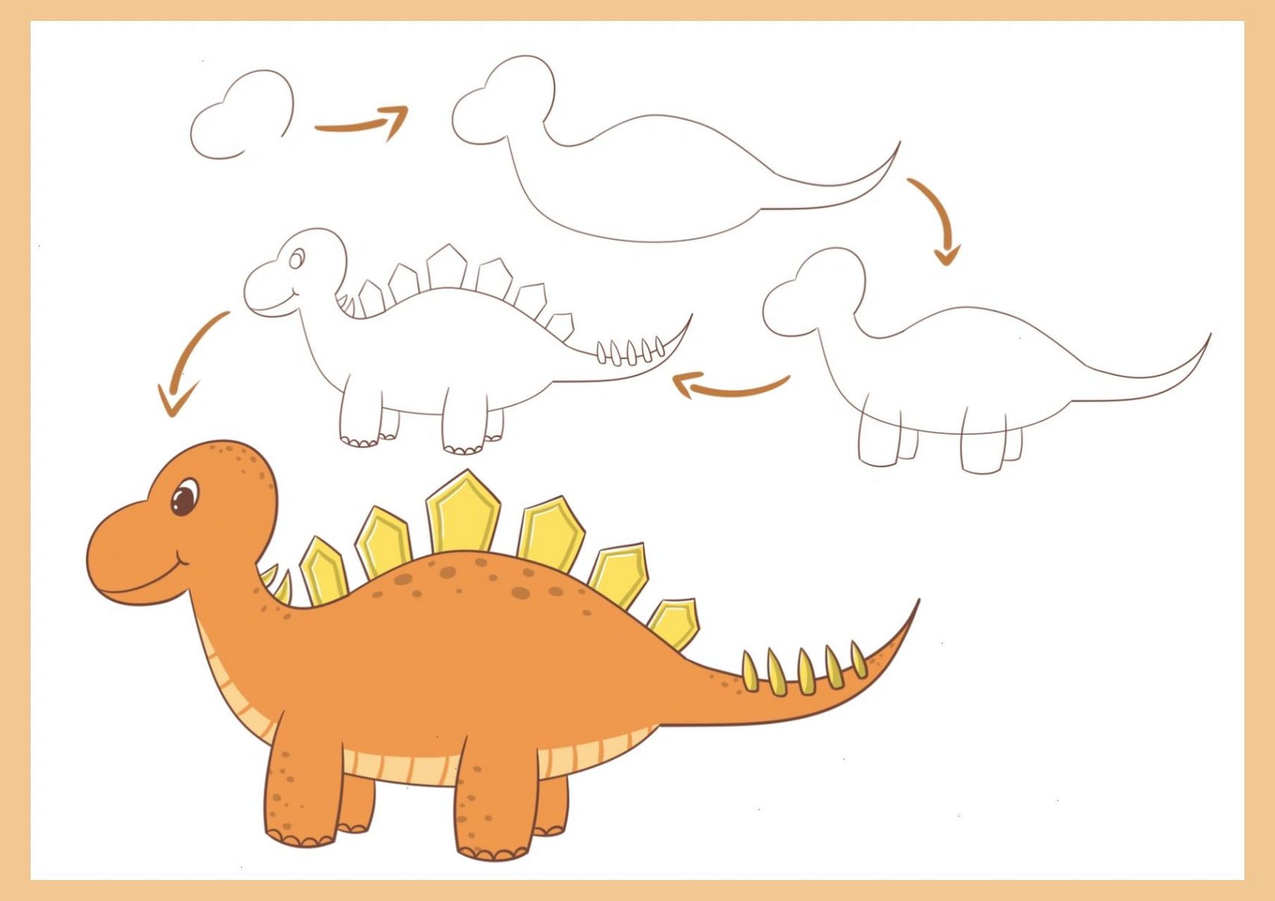 恐龙03简笔系列——剑龙教程 喜欢的宝子跟着画起来
